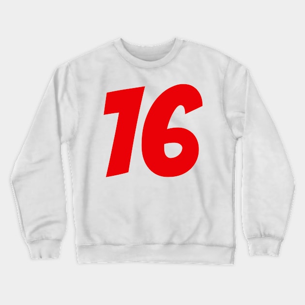 Charles Leclerc 16 - Driver Number Crewneck Sweatshirt by GreazyL